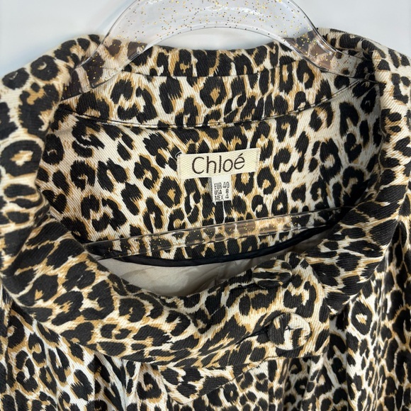 Chloe‎ Leopard Print Coat Size 8 Y2K Animal Print Glam Baddie - Picture 9 of 15
